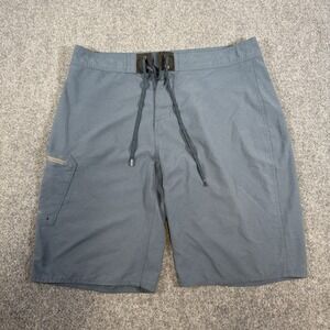 Simms Board Shorts Mens 36 Blue Drawstring Fishing Swim‎ Trunks Quick Dry